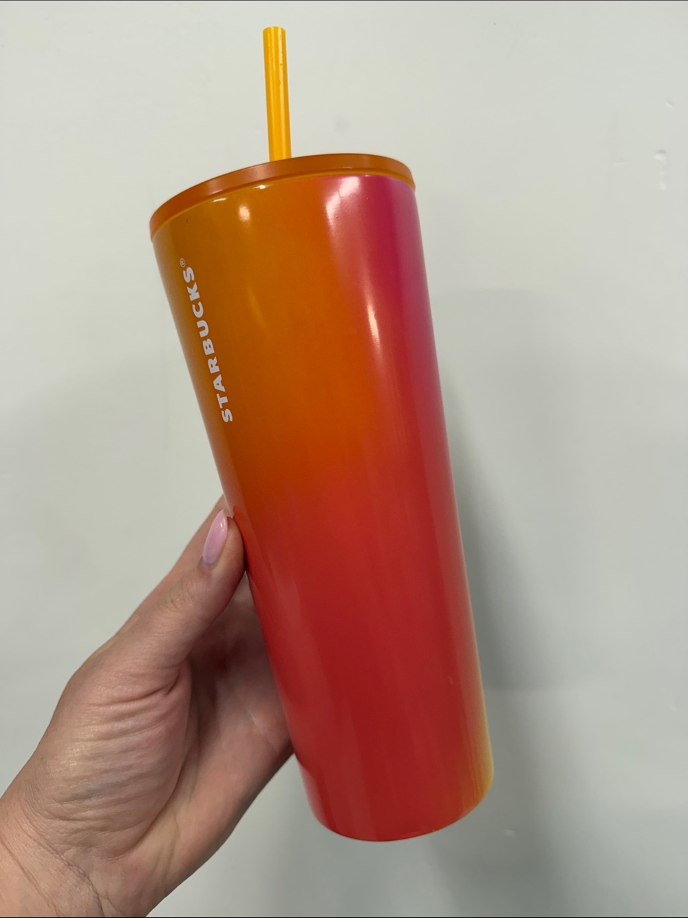 Starbucks Tumbler Summer 2022 Steel Ombré Pink Orange Venti 24oz